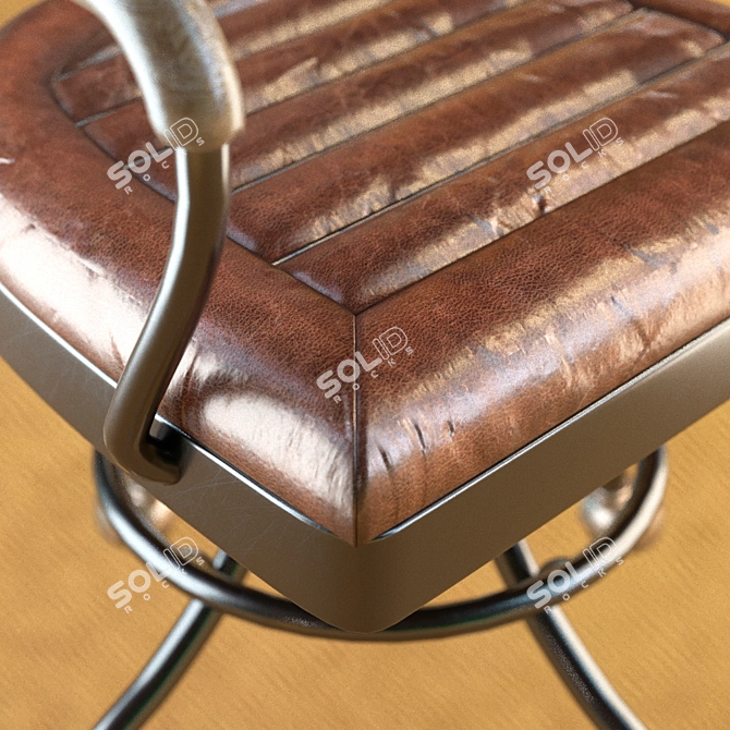 Vintage Leather Armchair  Handcrafted Comfort 3D model image 2