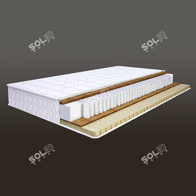 Title: Realistic Cross-Section Mattress 3D model image 1