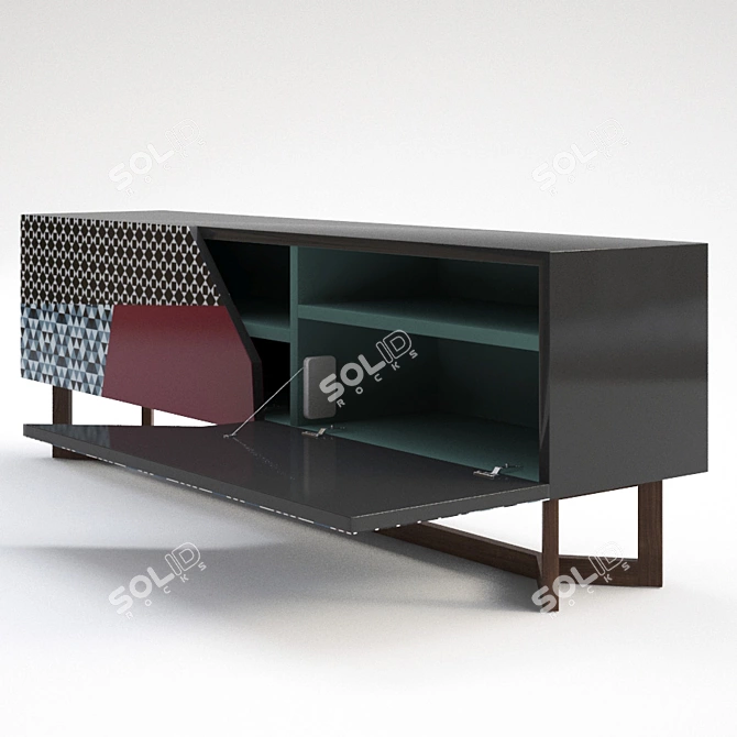 Doppler Sideboard: Modern Asymmetrical Design 3D model image 2