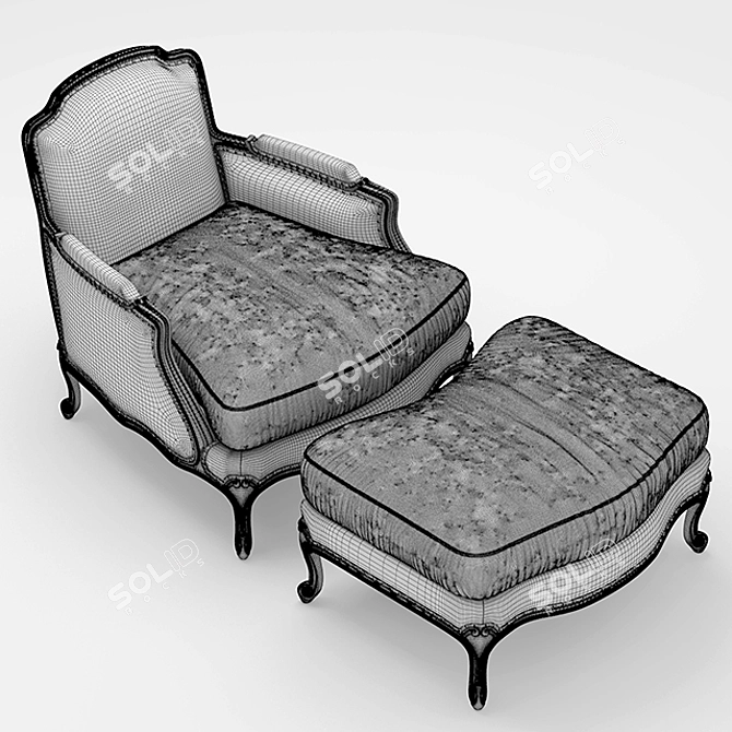 Laid-Back Lounge Chair 3D model image 3