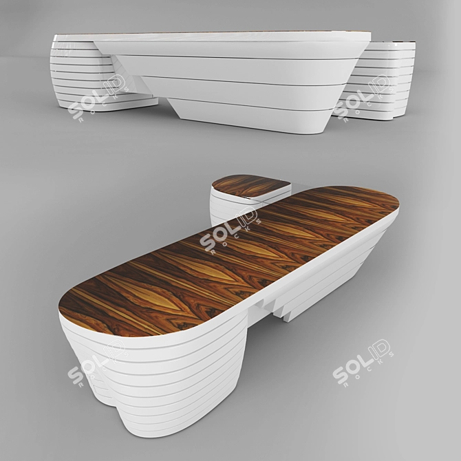 Modern Office Desk | 350x90x75 cm | 3D Max Design 3D model image 1