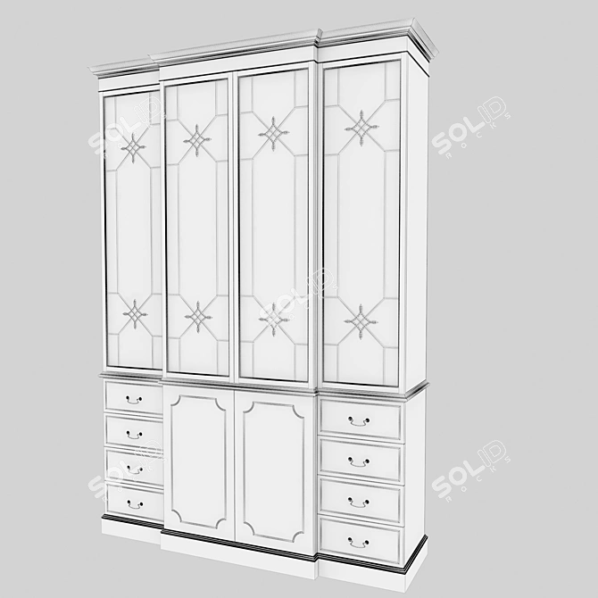 Russian-style Cupboard: L168 P52 H204 3D model image 2