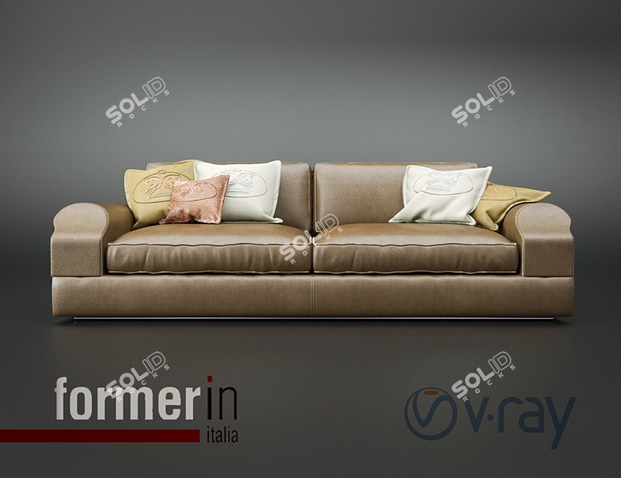 Elegant Italian Sofa: FORMERIN DANDY 236 3D model image 2