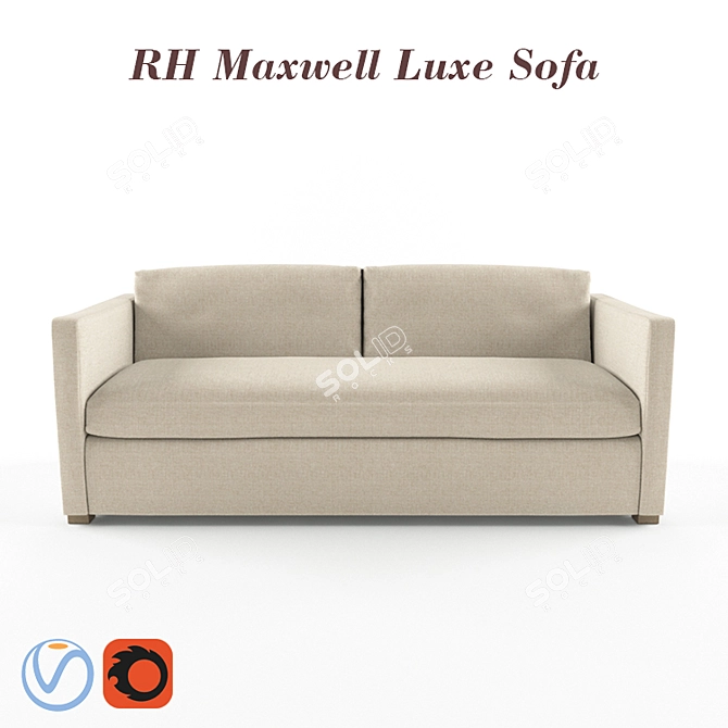 Maxwell Luxe Sofa: Vintage-Inspired Modern Comfort 3D model image 1