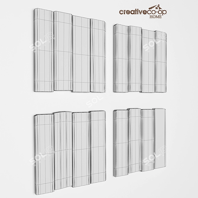 Wooden Panel Set - 4 Designs 3D model image 3