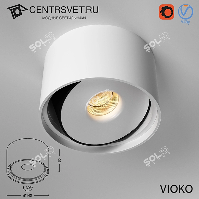 VIOKO - Aluminum Cylinder Ceiling Light 3D model image 1