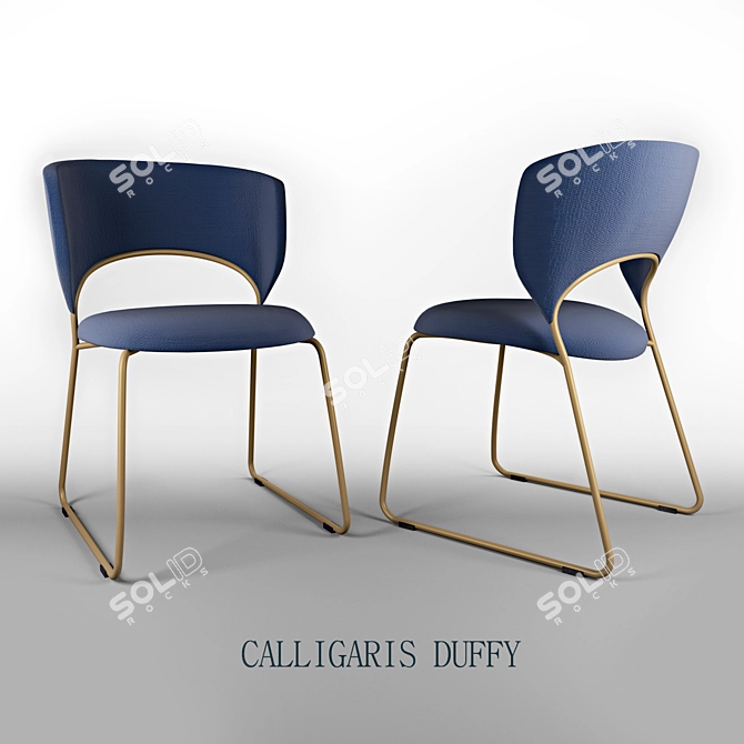 Modern Calligaris Duffy Dining Chair 3D model image 1