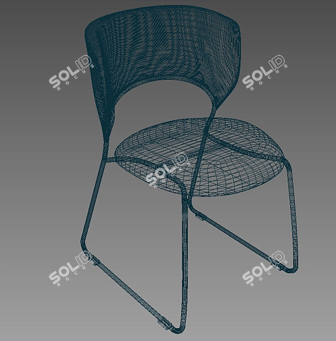 Modern Calligaris Duffy Dining Chair 3D model image 2