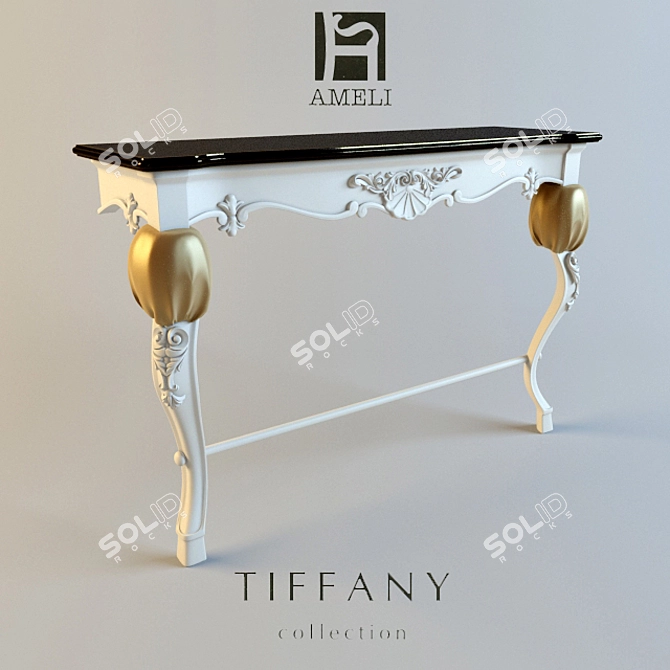 Elegant Tiffany Art Deco Console 3D model image 1