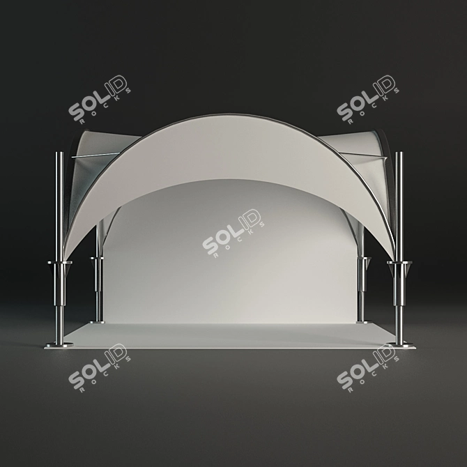 Versatile 5x5m Tent with Adjustable Height 3D model image 1