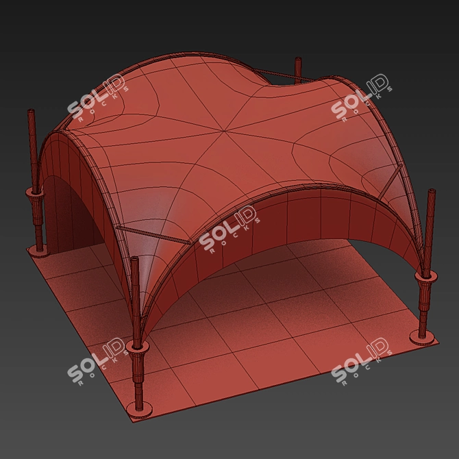 Versatile 5x5m Tent with Adjustable Height 3D model image 3