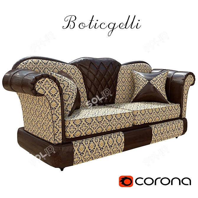 Luxury Boticgelli Sofa - Polys Material 3D model image 1