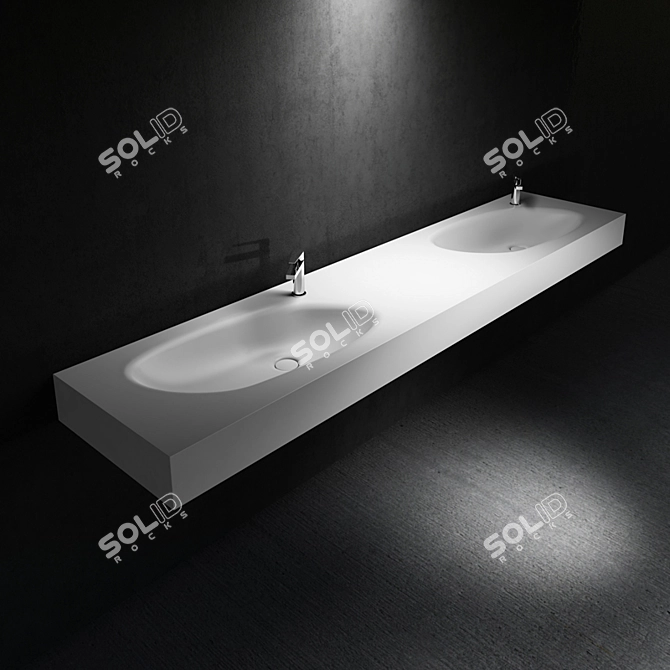 Elegant Elipse Washbasin 3D model image 1