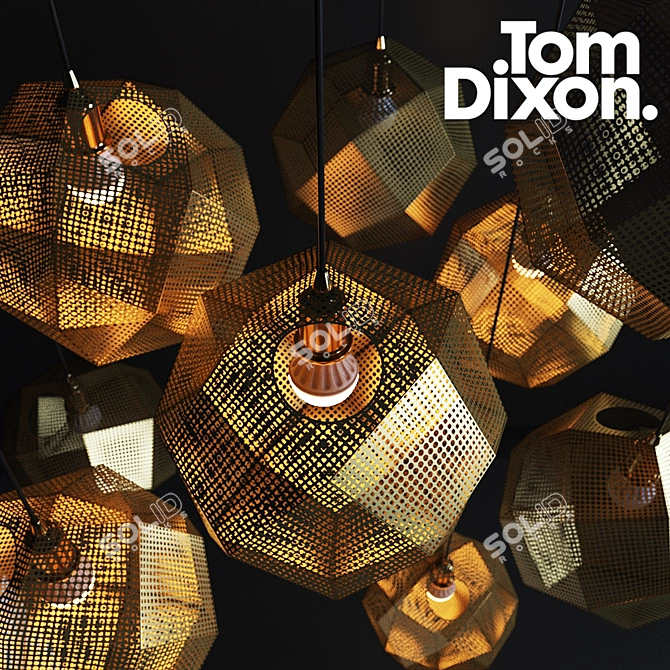 Tom Dixon ETS02B-PEUM Aluminum Pendant Light 3D model image 2