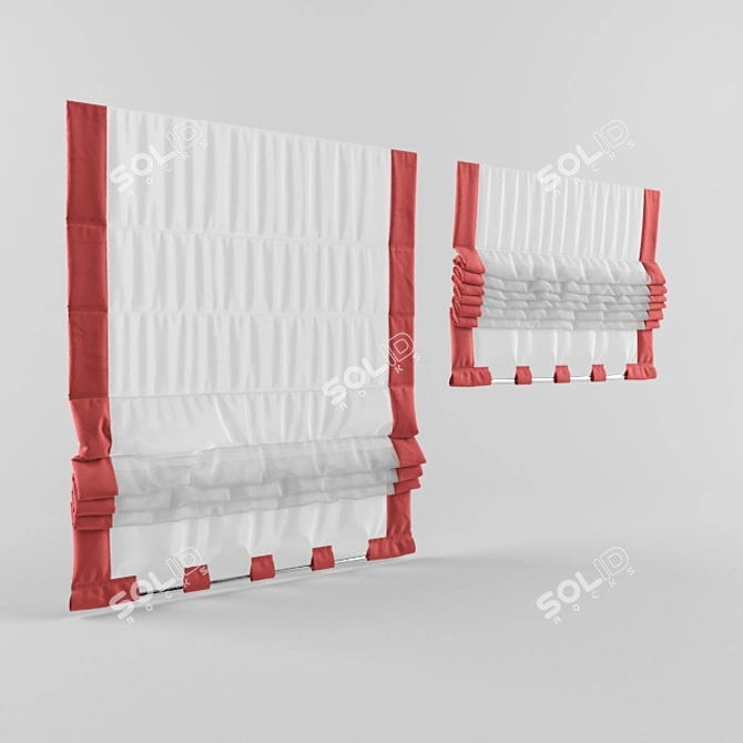 Versatile Roman Curtains 3D model image 1