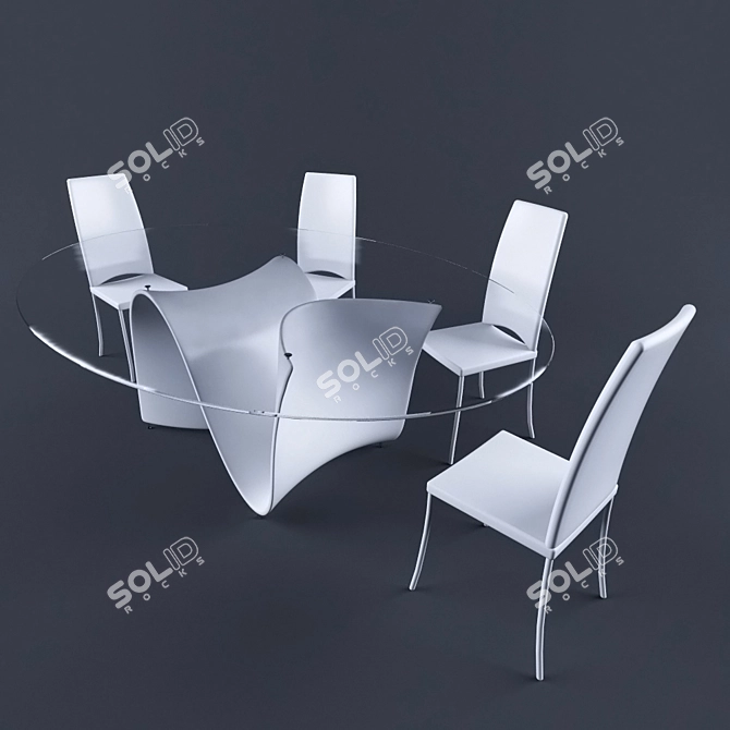 Wave: Elegant and Spacious Table 3D model image 1