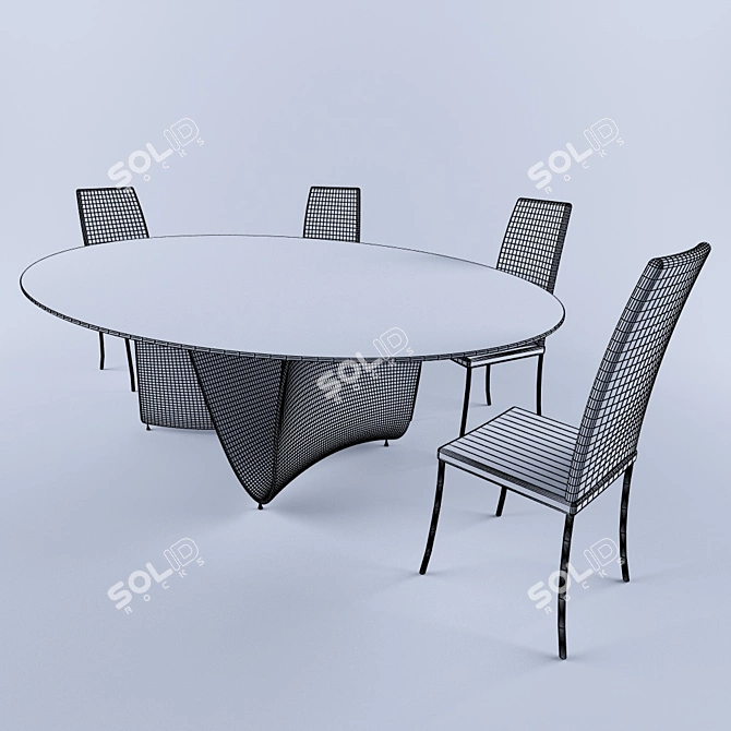 Wave: Elegant and Spacious Table 3D model image 2