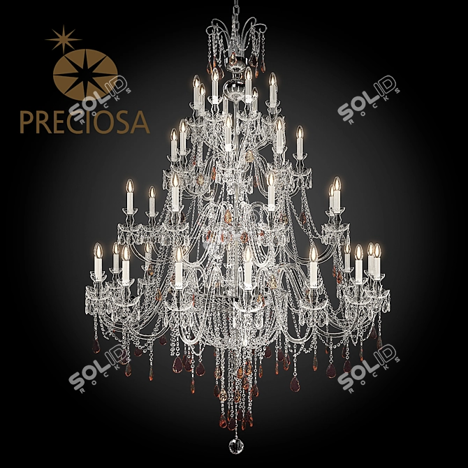 Elegant Crystal Chandelier Pendant 3D model image 1