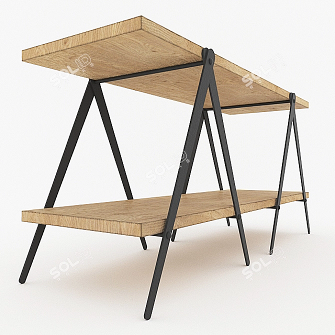 Modern Mango Wood Console 3D model image 3