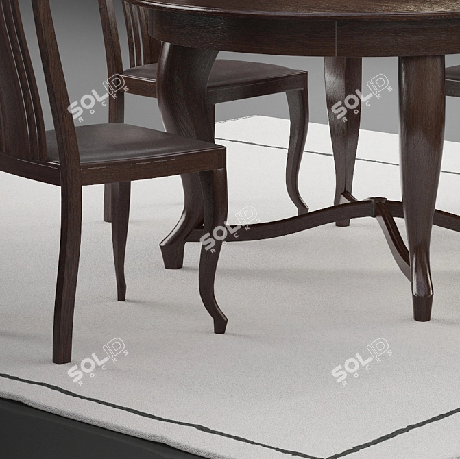 Timeless Elegance: Vintage Table & Chairs 3D model image 3