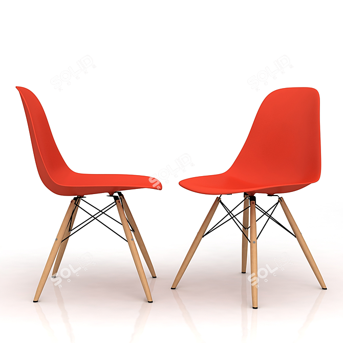 Vitra Eames DSW: Iconic Side Chair 3D model image 1