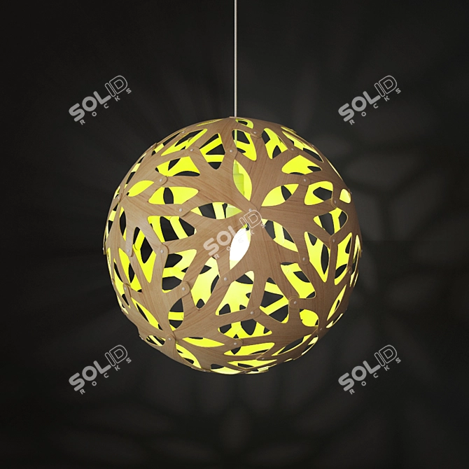 Elegant Blooms Hanging Light 3D model image 2