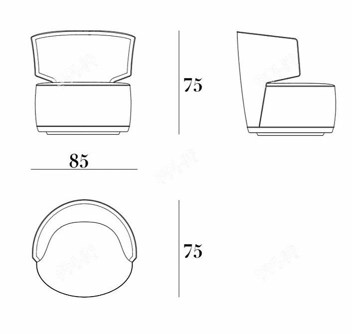 Bastex Chloe Chair: Timeless Elegance! 3D model image 3