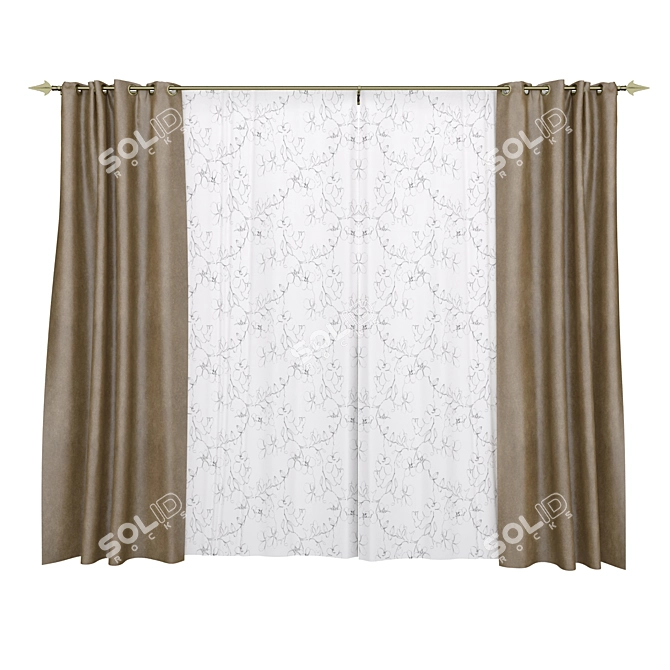 Sanela IKEA Curtains - Elegant and Versatile 3D model image 1