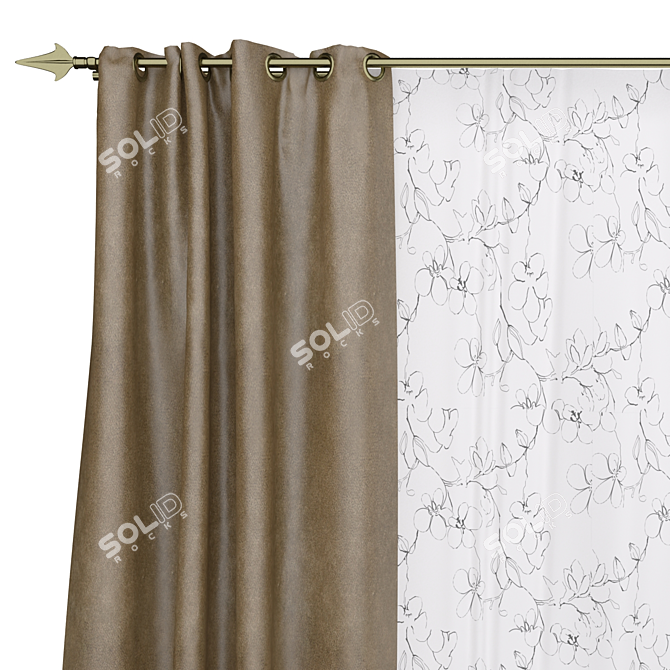 Sanela IKEA Curtains - Elegant and Versatile 3D model image 2