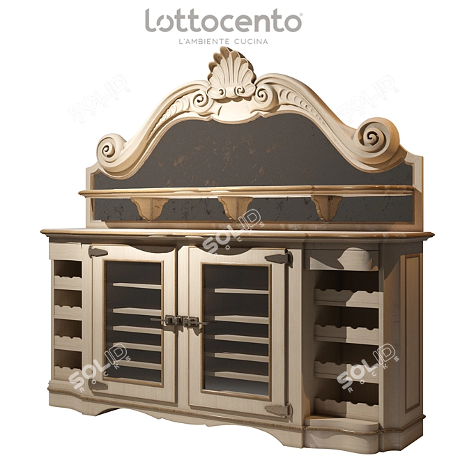 Lottocento Wine Cabinet | 2300mm Height | 2400mm Width | 600mm Depth 3D model image 1