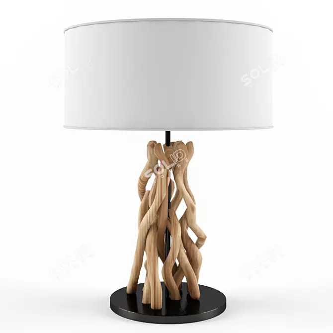 Rustic Driftwood Table Lamp 3D model image 1