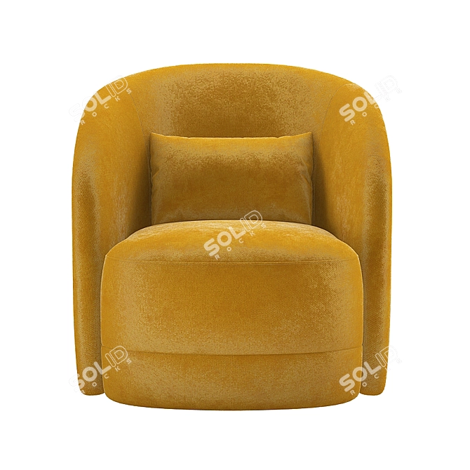 Compact Round Armchair - Laura 3D model image 1