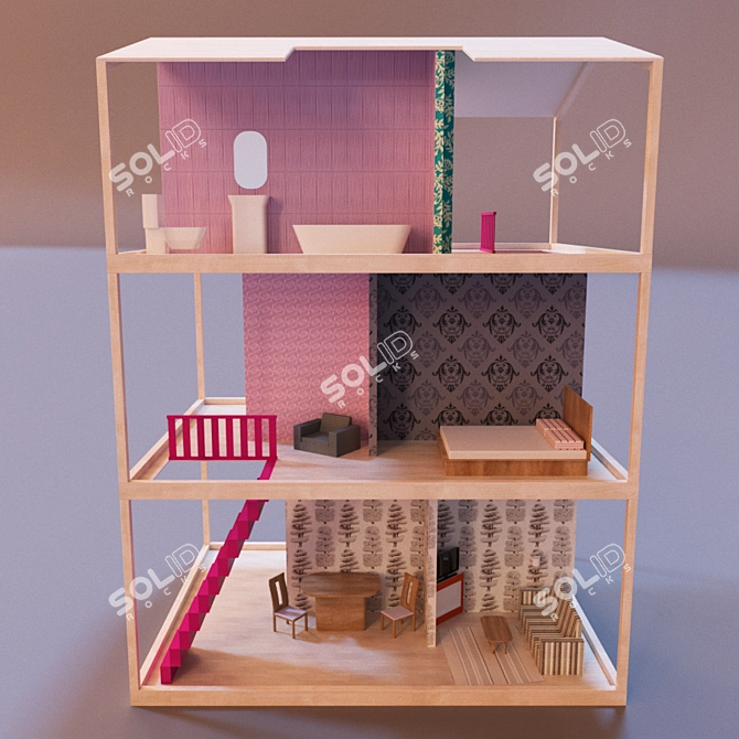 Dreamy Dollhouse 3D model image 2