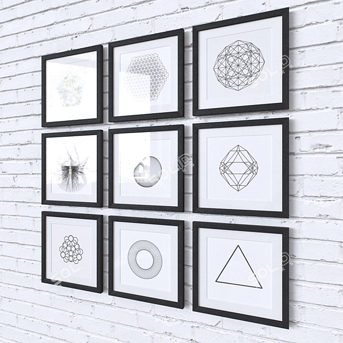 Geometric Art Prints: Abstract Collection 3D model image 2