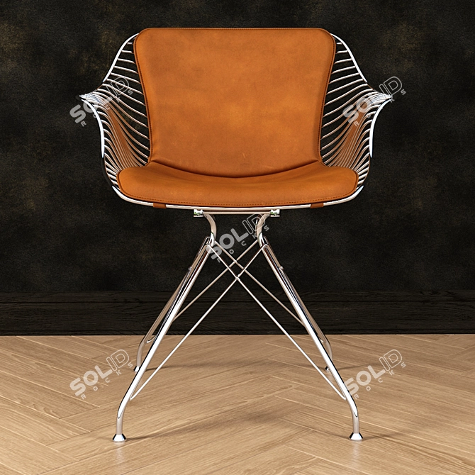 Wire Dining Chair: Modern & Stylish 3D model image 1