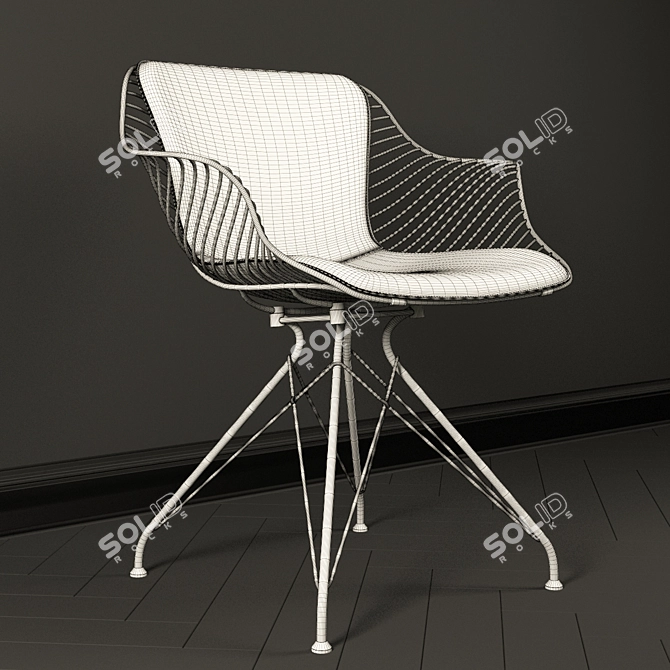 Wire Dining Chair: Modern & Stylish 3D model image 3