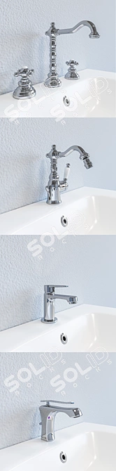 Gattoni Mixer Set: Modern Classic Collection 3D model image 2