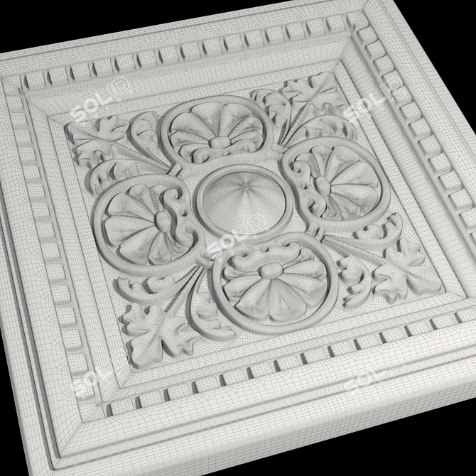 Russian Oven Tile, 210x210mm 3D model image 2