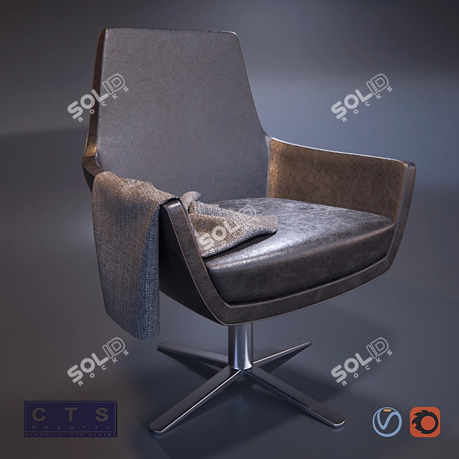 Stylish and Versatile: CTS Salotti Elle Chairs 3D model image 1