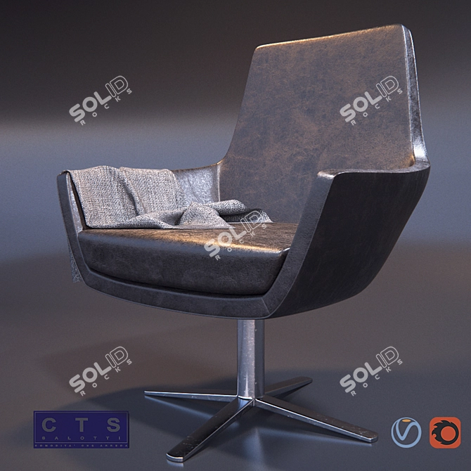 Stylish and Versatile: CTS Salotti Elle Chairs 3D model image 2