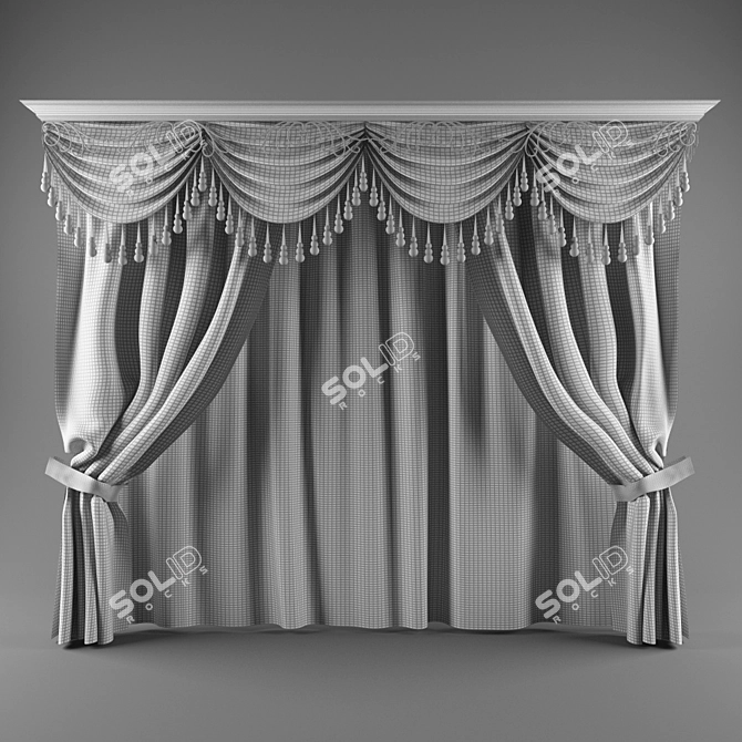 Elegant Drapery: Easy-to-remove Decorations 3D model image 2