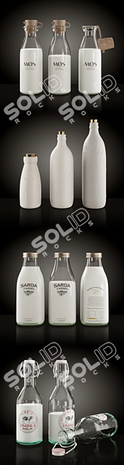 Milk Bottle Collection: Hair&Fur & Vray 3D model image 2