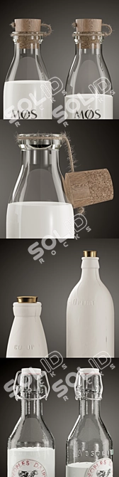 Milk Bottle Collection: Hair&Fur & Vray 3D model image 3