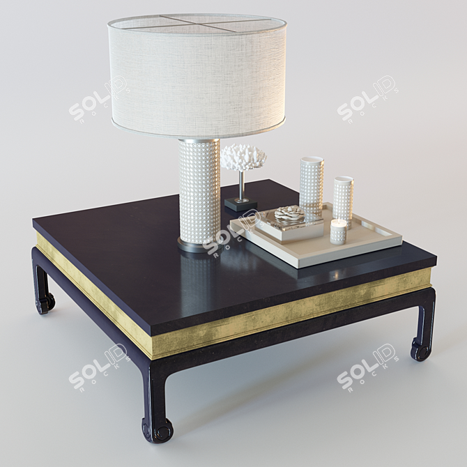 Exquisite Eastern Coffee Table 3D model image 2