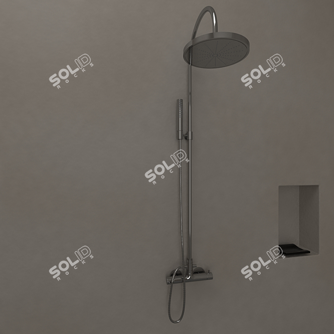 AquaFlow Rainfall Shower: Ultimate Showering Experience 3D model image 2