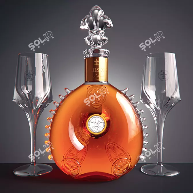  Louis XIII Grand Champagne & Crystal Glass 3D model image 1