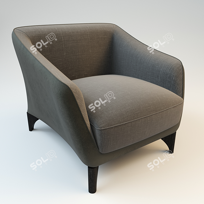 Elegant Trento Club Chair: Crafted in Vietnam 3D model image 1