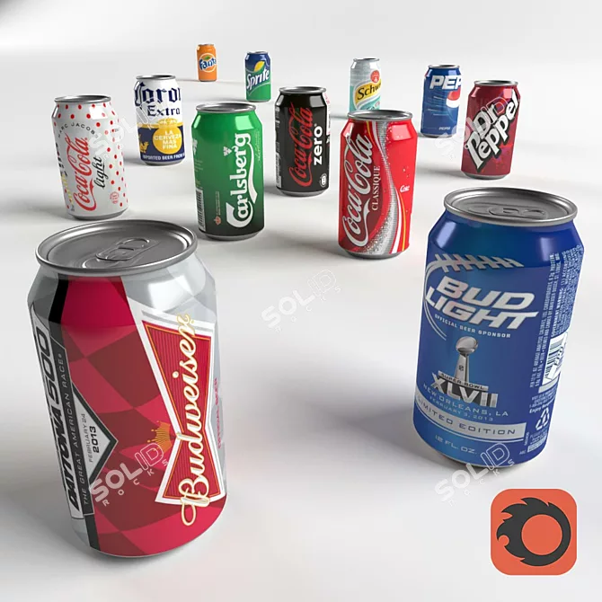 12 Pack Aluminum Cans 3D model image 1