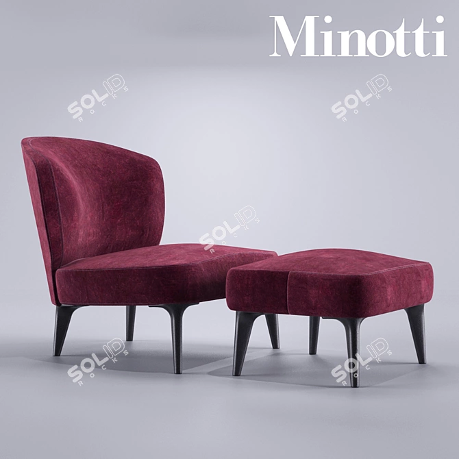  Modern Minotti Aston Armchair 3D model image 1