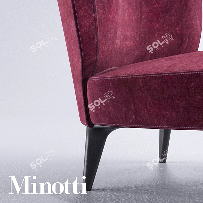  Modern Minotti Aston Armchair 3D model image 2